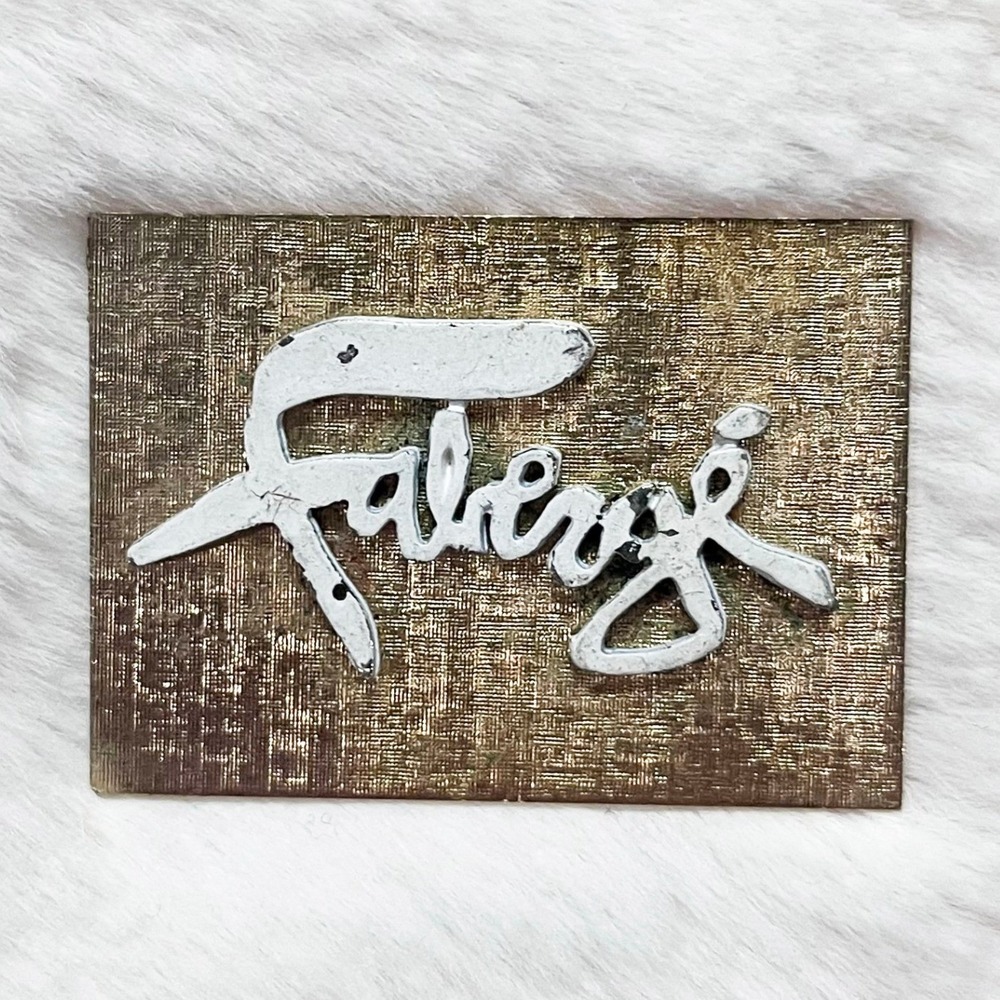 Vintage Fabergé‎ Logo Brooch